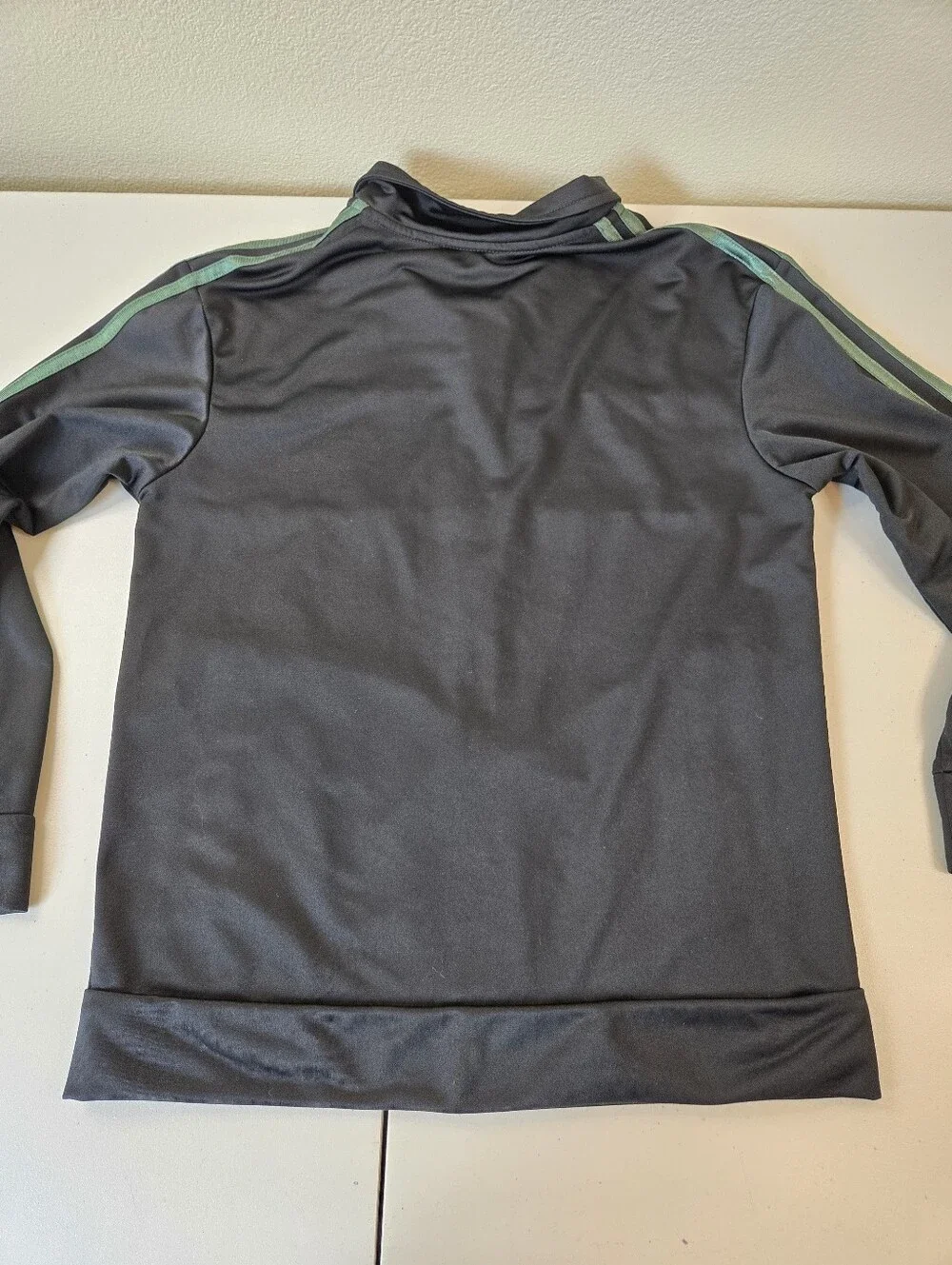 Adidas Black and Green Kids' Track Jacket Large 14/16
